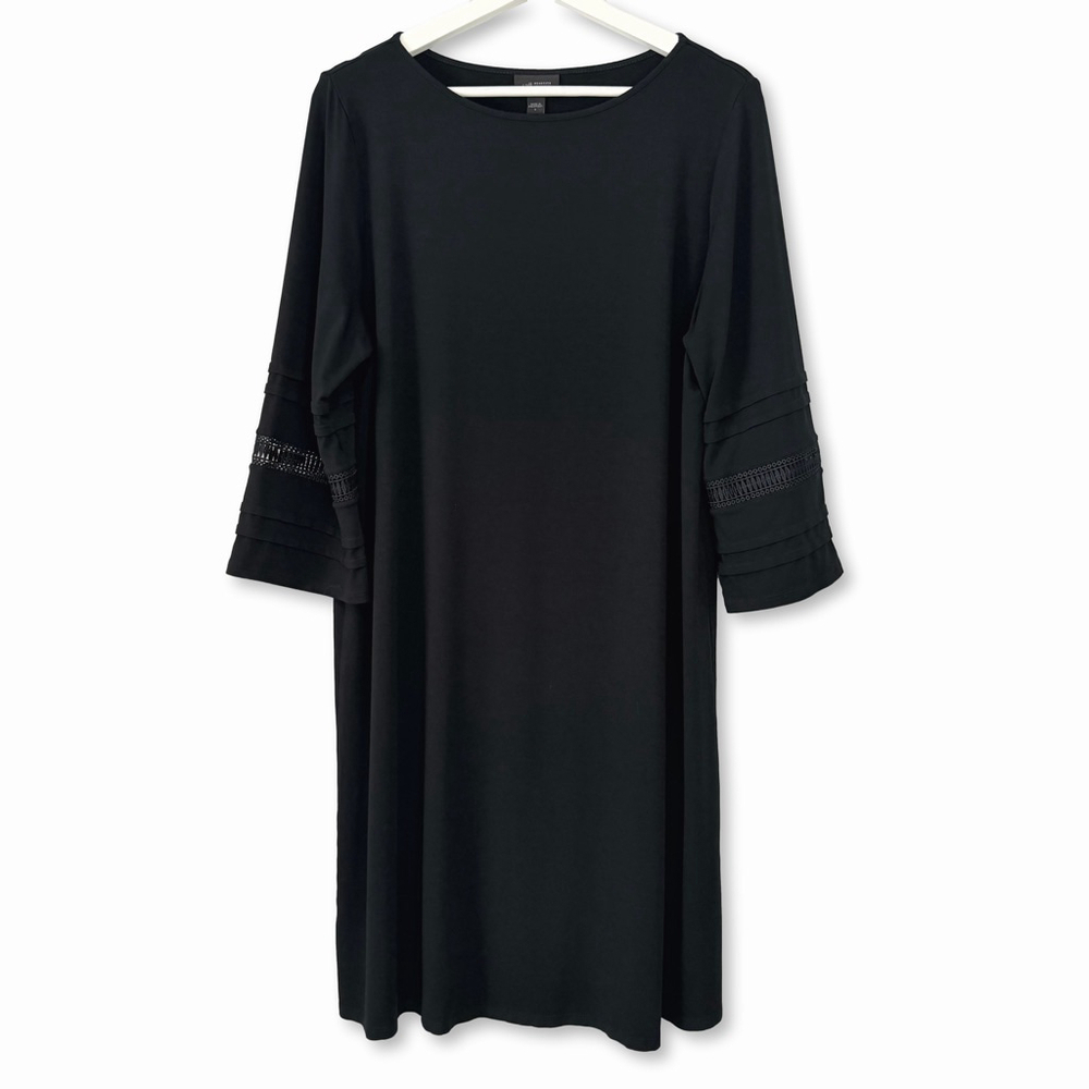 J. Jill Wearever Black Crochet Lace Shift Dress Large
